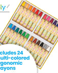 , Brilliant Bee Crayons, Bright and Vivid Triangular Crayon - Set of 24