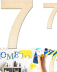 Large Wooden Number 5, Unfinished Wood Crafts Wood Numbers Letters for DIY Craft Projects, Birthday, Party, Wedding Decorations, Big Wooden Numbers 12 Inch and Small Wooden Numbers 6 Inch (2Pcs/Set)