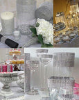 Bling Rhinestone Diamond Mesh Ribbon Wrap, Silver Acrylic Bling Diamond Wrap Ribbon for Wedding, Cake, Vase Decorations, Party Supplies (30Ft)
