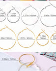 96Pcs Hoop Earrings Finding, Hypoallergenic Alloy round Earring Hoops for Jewelry Making, Gold Silver Open Beading DIY Earrings Craft Art Accessories 20Mm 30Mm 40Mm 50Mm