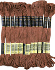 Pack of 12 Premium Embroidery Thread | 100% Egyptian Cotton Premium Skeins | Cross Stitch Embroidery Floss | Oeko TEX Certified Stranded Cotton | (Medium Brown 358)