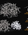 Stainless Steel Earring Hooks French Ear Wire, 600Pcs Earring Making Findings Parts Jewels DIY Supplies Kits, with Silicone Earring Backs Stoppers & Open Jump Ring