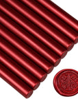 Sealing Wax Rod Sparkles Blood Red for Standard Size Glue Gun - Pack of 12