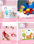 Silicone Painting Mat, 20"X16"Silicone Art Mat for Kidswith 1 Water Cup ,Craft Paint Brush Cleaner Tool,Diy, Clay, Play Doh(Pink)…