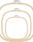 3 Pieces 3 Sizes Square Embroidery Hoops Adjustable Circle Cross Stitch Hoop Embroidery Frames for Sewing, Needlework, DIY Embroidery Craft