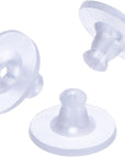 100 Pack Clear Rubber Earring Safety Backs Clutch Earring Pad