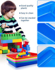 12 Pack Plastic Art Trays, 6 Colors Activity Crafts Tray Serving Tray Organizer Tray for Kids School Classroom DIY Projects, Painting, Jewelry, Beads, Home Organizing Supply