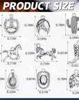 100 Pieces Western Cowboy Charms for Jewelry Making Alloy Antique Silver Cowboy Boot Hat Horse Cactus Charms Horse Western Pendant Cowboy Charms for Bracelet Necklace, 10 Styles