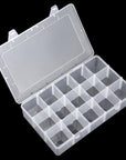 Large 15 Grid Clear Organizer Box Adjustable Dividers - Plastic Compartment Storage Container for Washi Tapes, Craft, Beads, Jewelry, Small Parts