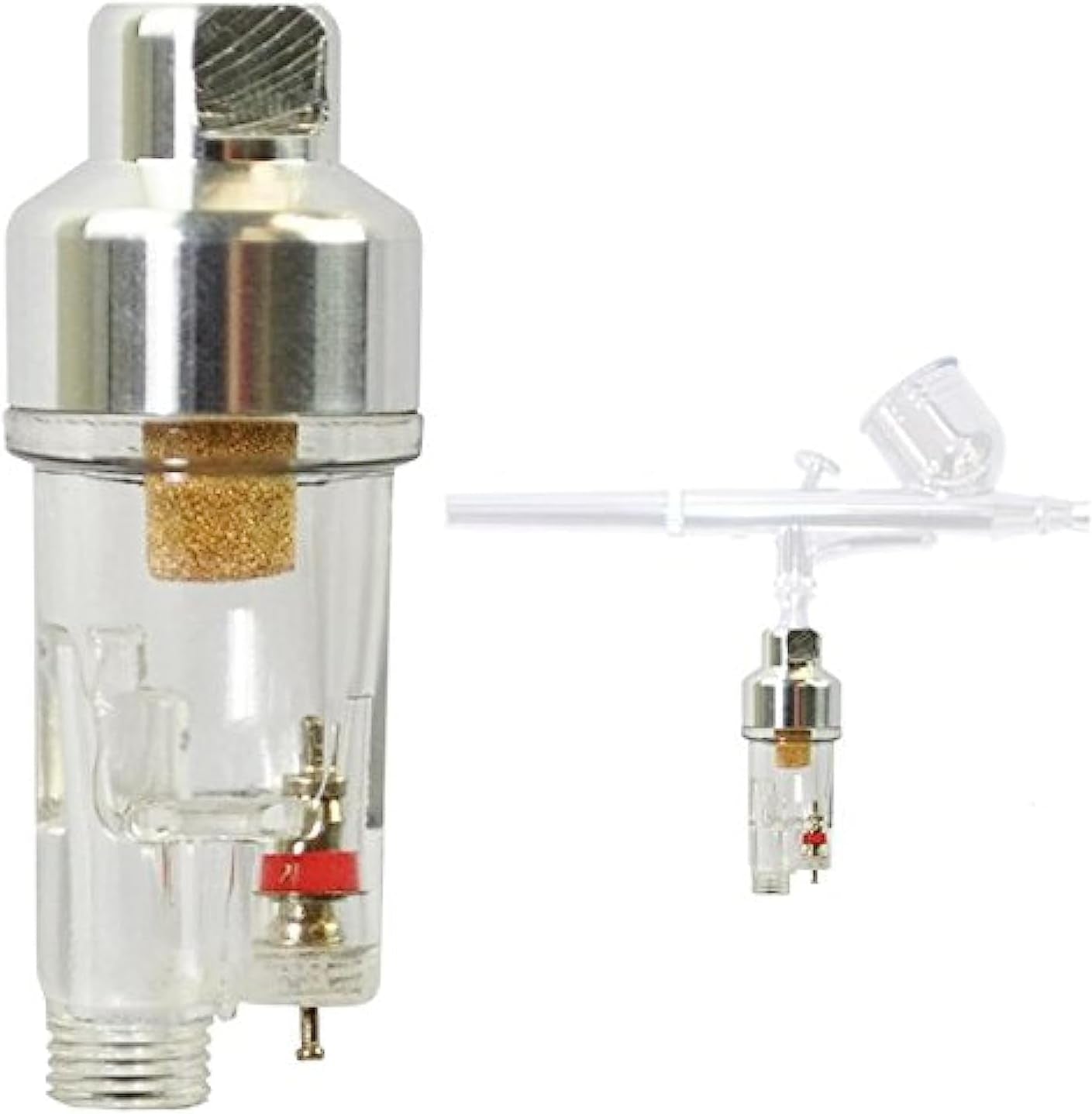 Premium Airbrush In-Line Mini Air Filter and Water Trap (Connects Directly onto Airbrushes and Hoses with 1/8" Threads)