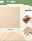 12 Pack Basswood Sheets 1/8X12X12 Inch for Crafts,Unfinished Wood for Laser Cutting & Engraving,Wood Burining,Plywood for Architectural Models.