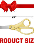 Gold Ribbon Cutting Ceremony Kit – 20 Inch Gold Giant Scissors Giants Ribbon Cutting Scissors with Red Ribbon Grand Opening Ribbon and Scissors for Special Events Inaugurations and Ceremonies