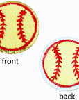 12 PCS Yellow Baseball Patch Chenille Patches Gold Edges Baseball Applique Baseball Iron on Patches for DIY Clothing Repair