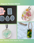 30Pcs Resin Jewelry Molds, Jewelry Molds for UV Resin, Resin Silicone Molds Kit with Bracelet Molds,Pendant Molds,Ring Molds for Epoxy Resin