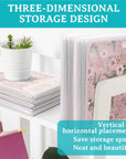 24 Pieces Scrapbook Paper Storage with Hook and Loop Closure, Plastic 12X12 Paper Storage Organizer with 30 Pieces Adhesive Stickers for Holding Scrapbook Paper, Vinyl Paper