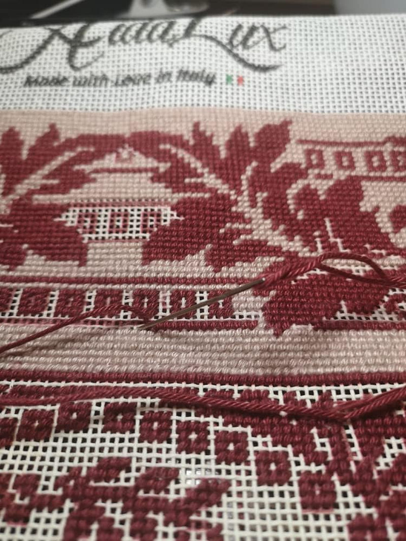 Orange Line Blank Monodeluxe 13-Mesh White Needlepoint Canvas 20" X 18"