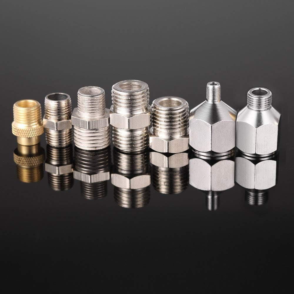 Professional 7Pcs Airbrush Adaptor Kit Fitting Connector Set for Air Compressor & Airbrush Hose