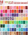 16860 Pcs Clay Beads Bracelet Making Kit, 128 Colors Polymer Beads Spacer Heishi Beads, Flat Preppy Beads for Jewelry Making Kit with Charms, DIY Crafts Gift