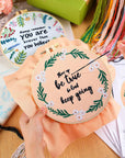 5 Sets Inspired Quote Embroidery Kit for Beginner Adult Motivational Embroidery Starter Kit Floral Cross Stamped Needlepoint Kit Embroidery Hoops Thread Needles for Adults Craft Lover