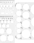 Circle Template Circle round Stencil Templates for Drafting for Office and School Building Formwork Drawings Templates, Large and Small Size, 3 Pack