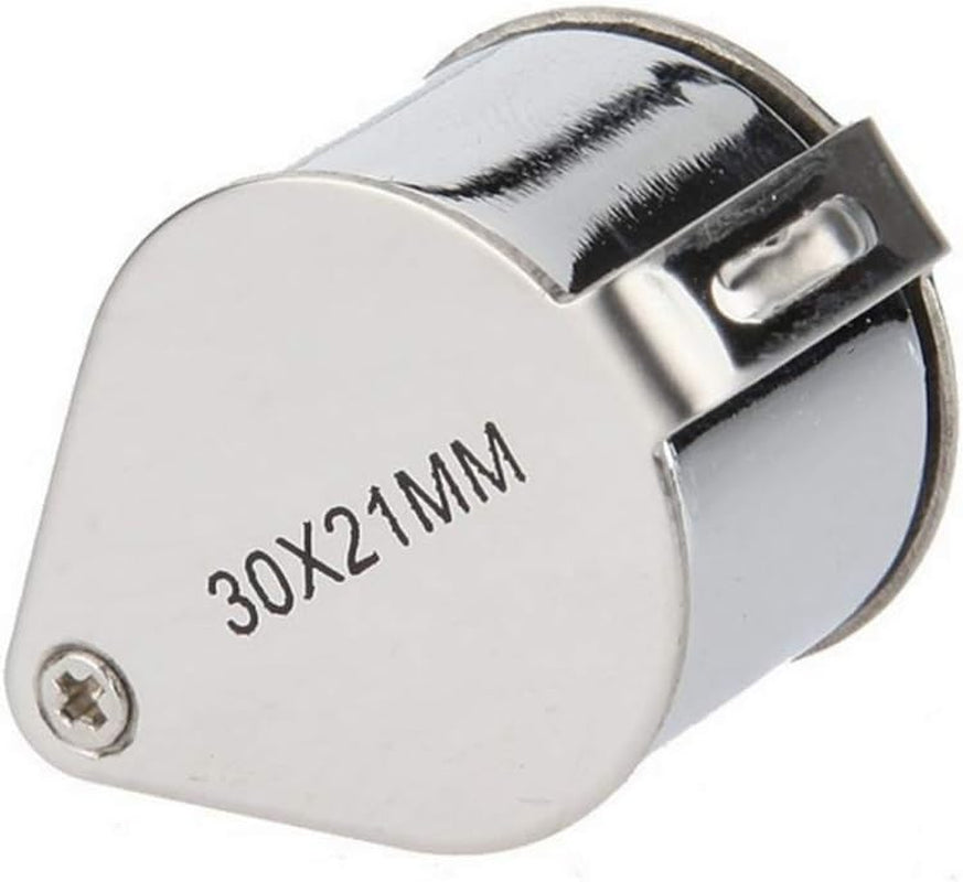 Pocket Jewelry Loupe 30X 21Mm Jewelers Loop Eye Magnifying Glass Foldable Magnifier