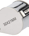 Pocket Jewelry Loupe 30X 21Mm Jewelers Loop Eye Magnifying Glass Foldable Magnifier