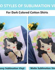 Sublimation Vinyl for Dark/Light Fabric - 12" X 20FT Sublimation HTV Glossy - Sublimation Blanks for Sublimation Shirts/Bag/Hat/Pillow