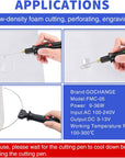 4 in 1 Foam Cutter Set with Digital Voltage Controller, Electric Cutting Machine Pen Tools Kit, 100-240V /18W Styrofoam Cutting Pen with Electronic Voltage Transformer Adaptor