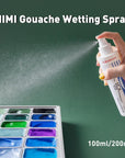 Gouache 100Ml (3.38-Oz) Bottle Wetting Spray, Suitable for Gouache Pigments, Art Supplies for Professionals, Nice Gift Art Hobbyist
