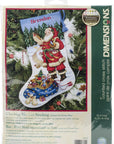 Counted Cross Stitch ''Checking His List'' Personalized Christmas Stocking Kit, 14 Count White Aida, 16''