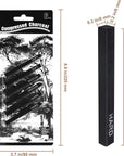 Compressed Charcoal, Square Vine Charcoal Sticks for Drawing, Pack of 6 (2 Soft, 2 Medium and 2 Hard)