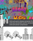Airbrush Quick Release Coupling Adapter Kit Spray Gun Disconnect Adapter Set with 1/8 Inch 5 Male and Female Connectors and 1/8 Inch BSP Male and Female Connection with Adjustable Control Valve