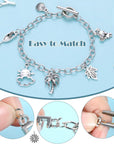 469 Pieces Bangles Making Kit, 10 Pieces round Link Chain Bracelets with OT Toggle Clasp, 159 Pieces Moon Stars Tibetan Silver Charms and 300 Pieces Open Jump Ring for Jewelry Making