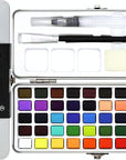 Watercolor Paint Set 50 Vivid Colors, Travel Watercolor Kits with Palette, Brush, Sponge, Ideal for Adults, Kids, Hobbyists, Paingting Lovers, Art Supplies