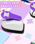 Tab Punch, Tab Paper Punch, 1.5 Inch Tab Puncher for Paper Crafts, File Tab Puncher, File Label Puncher, Tab Punch Tool for Calendars, Planner Inserts, Scrapbooking, Foldable File Label