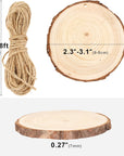 2.3-3.1 Inches Natural Wood Slices Set for Crafts - 25Pcs round Wood Discs with Pre-Drilled Hole for DIY Projects, Christmas Ornaments and Wedding Decoration