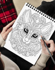 Animal Patterns Spiral Coloring Book Wirebound Hardcover Papers with Relaxing Animals Mandala Drawings Color Pages for Adults Women Seniors Mindfulness Relaxation Anxiety Relief