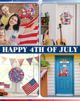 3 Pcs 4Th of July Patriotic Door Decorations DIY Independence Day Diamond Painting Hanging Sign 4Th of July Door Hanger Set Diamond Art Welcome Sign for Home Wall Front Door Party Supplies