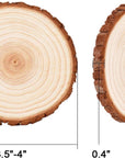 Unfinished Natural Wood Slices with Bark - 20 Pcs 3.5-4 Inch Wood Craft Kit, DIY Kids Arts and Crafts Coasters Christmas Ornaments Rustic Wedding Decorations