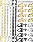 8 Pcs Purse Chain Strap Extender 16 Pcs Studs Rivets D Ring for Purse 7.9 Inch Flat Chain with Post Head Buttons Accessories with Hole Punch for DIY Wallet Handbags Tumblers Craft, 4 Colors