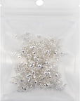 100 Pcs 925 Silver Crimp Beads for Jewelry Making - 4Mm Crimp Bead Covers, Knot Covers for Jewelry Making, Knot Covers Clamshell Fold-Over Bead Covers for DIY Bracelets Necklaces