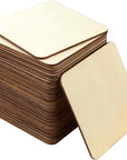 40Pcs Unfinished Laser Engraving Carving Blank Wood Pieces for Painting, Coasters, DIY Arts Craft Project, Staining and Decorations