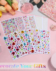 4100Pcs Gem Stickers for Crafts, 10 Sheets Self Adhesive Gemstones Pearl Jewels Stickers for Kids Crafts, Stick on Gems Pearls for Hair, Bling Rhinestone Stickers for Decoration