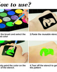 Face Painting Kit for Kids, Washable Face Painting Kit with Stencils, Professional Body Face Paint (24 Colors)