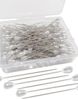 100Pcs Corsage Boutonniere Pins Teardrop Pearl Head Pins Bouquet White Straight Head Pins for DIY Crafts Jewelry Making Sewing Wedding Flower Decorations