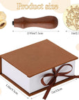 Wax Seal Stamp Set, Floral Stamps Botanical Sealing Stamper Kit, Wedding Postage Stamps, Wooden Handle with Brass Head for Wedding Greeting Cards Planner Journal Gift, 6 Pieces (Plant)