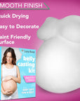 Luna Bean Belly Casting Kit Pregnancy, Deluxe Belly Cast with Smooth Finish - Gift for Expecting Mom, Baby Nursery Decor, Mothers Day Keepsake, Mom to Be Gift, Pregnant Mom Gifts