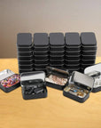 Metal Rectangular Hinged Tins - Pack of 40 Matte Black Mini Portable Box Containers Small Empty Storage Tins with Lids Home Organizer Kit for Storage Drawing Pin Jewelry Crafts