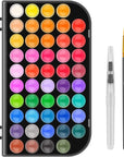 Paint Set, 48 Colors Non-Toxic Watercolor Paint with a Brush Refillable a Water Brush Pen and Palette, Washable Water Color Paints Sets for Kids, Adults,And Artists