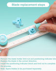 Circe Cutter for Paper Crafting Circular Cutter Tool Rotary Compass Circle Cutter Adjustable Cutting Diameter Ranges from 3/4 in to 8 in (Cyan & White, Mini)